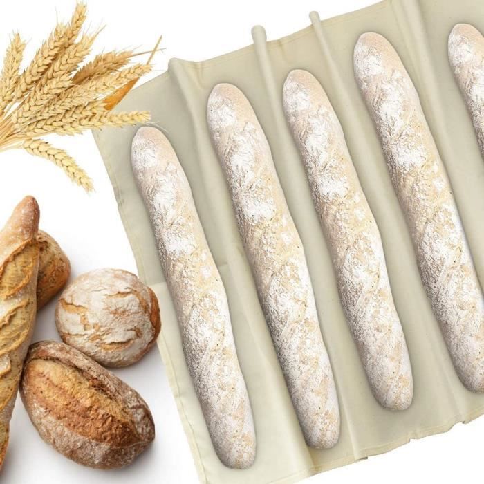 Robin Goods® 2x Toile de lin pour la cuisson du pain - Toile à pâte en lin  100% naturel - Linge de boulangerie pour la préparation de la pâte et la  cuisson