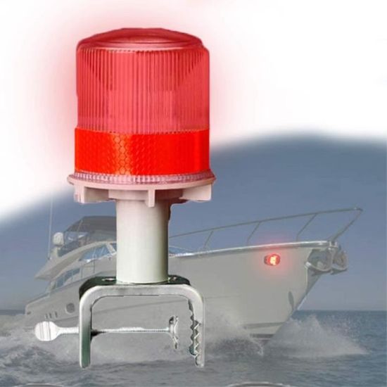 Solaires Feux Navigation pour Bateau, LED Voile Feux de Signal avec Distance Visuelle de 1KM