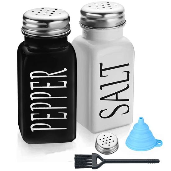 Salière Et Poivrière En Inox - Lot De 2 - Design S Et P - Pour Table, Camping, Restaurant