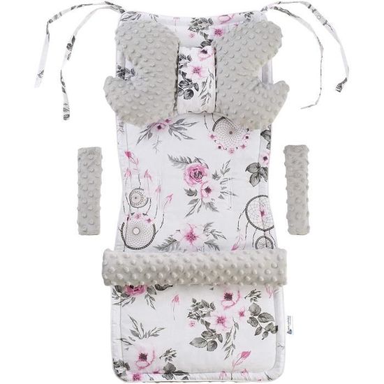 Coussin De Poussette Protection Siège Poussette Housse Siège Poussette Hauck Universelle Coton Respirant Gris Clair 590601 Matelas Landeau Bebe