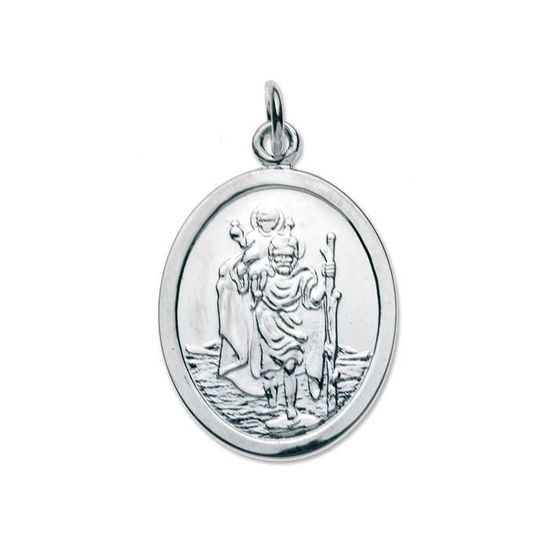 Bijou Religieux Cadeau JFASHOP Pendentif Saint Christophe En Argent 925 - Médaille Religieuse Homme/Femme - Collier Protection