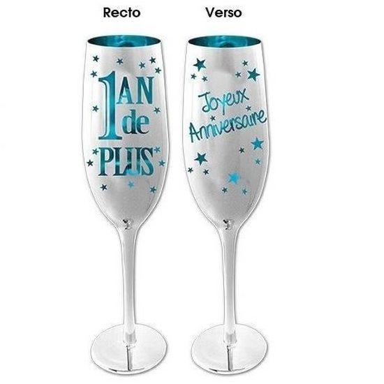 Flute Anniversaire 1an De Plus Bleu Cdiscount Maison