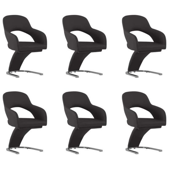 Lot de 6 pcs chaises de salle à manger - Style contemporain Scandinave chaise Cuisine 6 pcs - Marron Similicuir❤3391