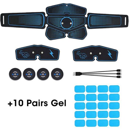 Patch Ceinture Abdominale Electrostimulation 12 Piu00e8ces Feuille Gel Remplacement, Gel Pad Patch, Stimulateur Electrodes Pour Electrostimulateur