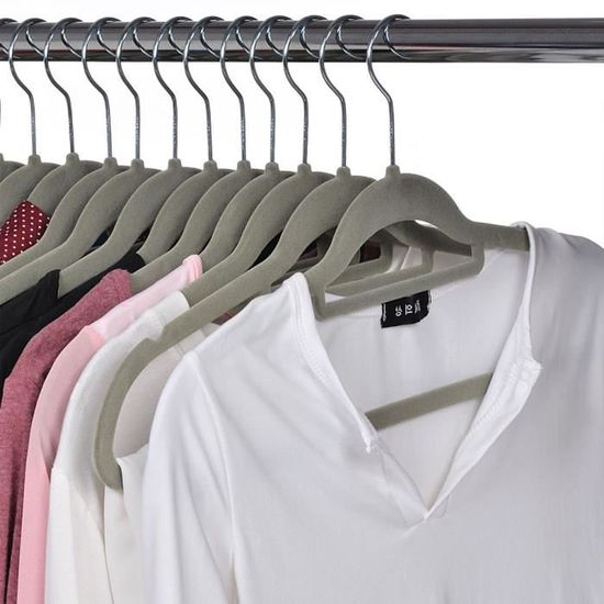10 Cintres Pantalon Hagspiel - Anti-Glisse Naturel | Range-Robe Élégant | Barre Métal Intégrée