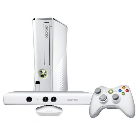XBox 360, manettes, capteur kinect, micros sans fil et jeux (D'occasion