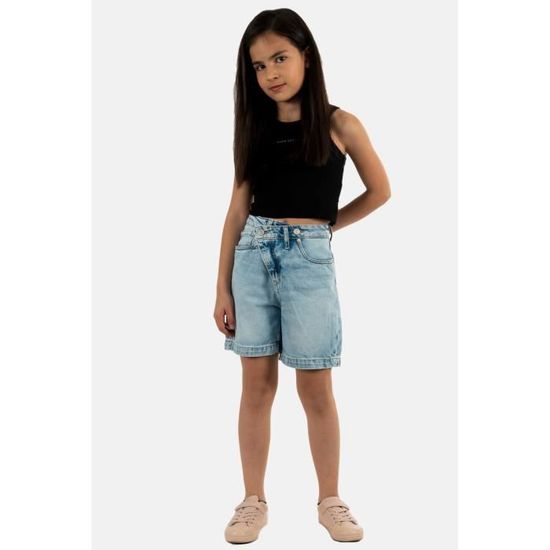 Short Bermuda Le Temps Des Cerises Casa 3001 Blue Enfant Fille 100 Coton Regular Bleu Cdiscount Pret a Porter