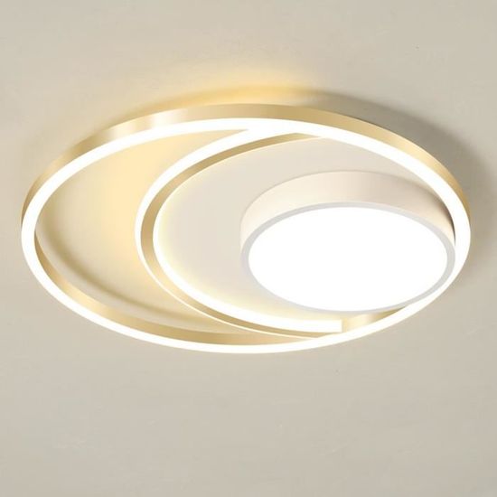 50W LED Plafonnier Luminaire Lampe de Plafond Cercle Doré pour Chambre Salon Cusine Dimmable Avec Télécommande éclairage intérieur