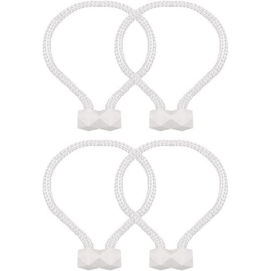 Lot de 6 embrasses magnétiques pour rideaux - Avec perles élégantes - Avec aimant puissant pour tissus d'ameublement (gris