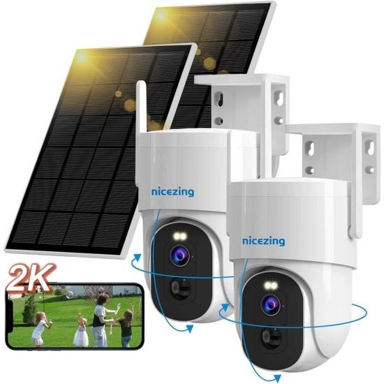 Camera Surveillance 4MP WiFi Exterieure sans Fil Solaire, 5G/2.4GHz WiFi Camera Exterieur avec Panne - Alarme et vidéosurveillance (14761543