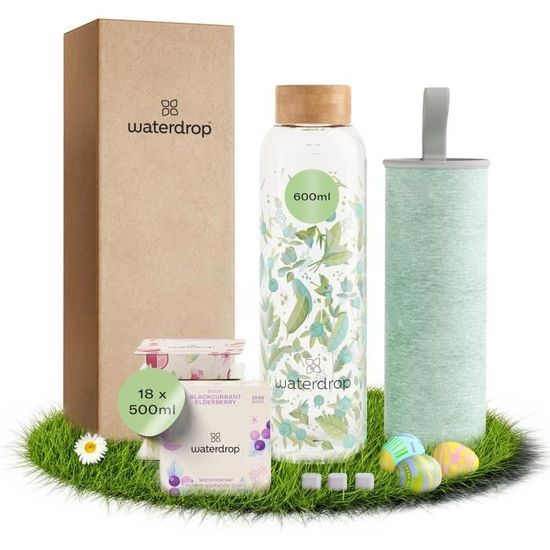 Pack Waterdrop édition Limitée – Pêche – Bouteille 650 Ml Bleue – Neuf