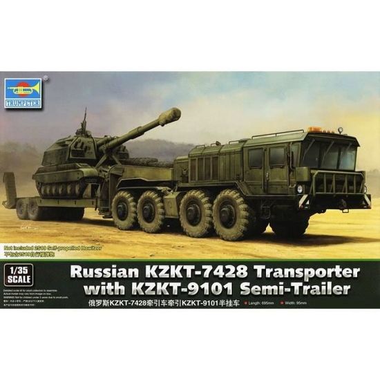 Maquette Trumpeter 1/35 KZKT-7428 Avec Semi-remorque KZKT-9101 – Réf 01039, Neuve