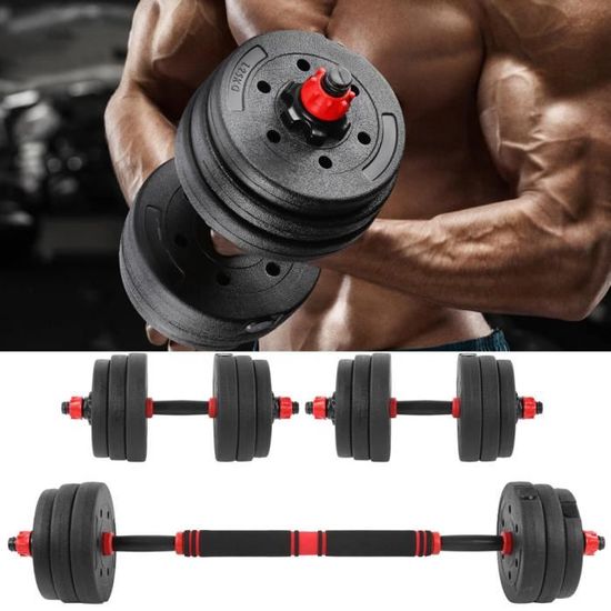Haltère Réglable - Set D'haltères - 24kg - 15 Haltères Différents En 1 Zwart Halteres Reglables