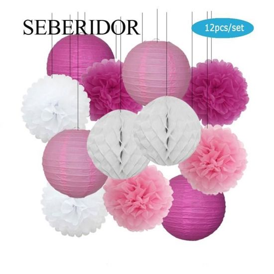 Lot De 9 Lanternes En Papier Noir 10cm | Décoration Pour Fête, Anniversaire, Mariage, Ambiance - 5