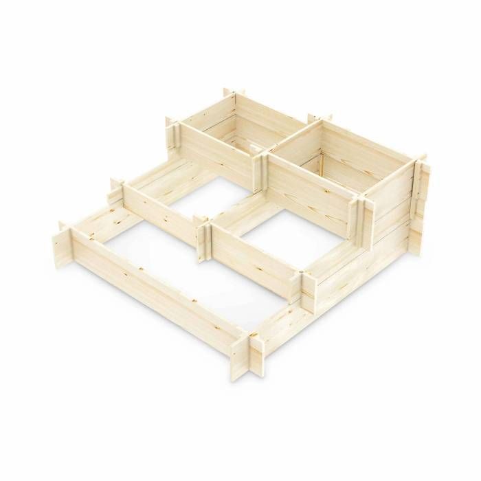 Carré potager 5 étages, 5 compartiments - Lavande - bois pin canadien FSC