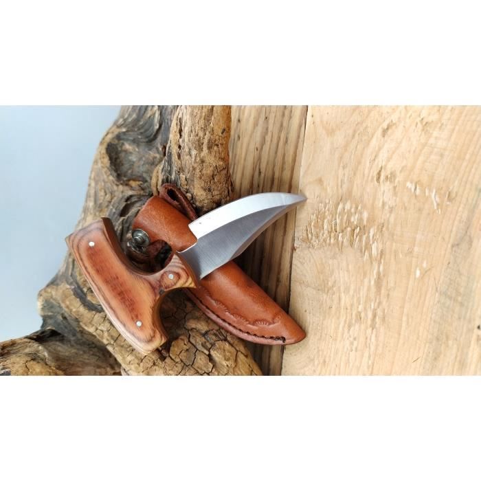 Couteau Manche en Pakkawood Etui en Cuir PA333907 MACHETTE / HACHE / COUTEAU MULTIFONCTION / CUISINE / SPORT