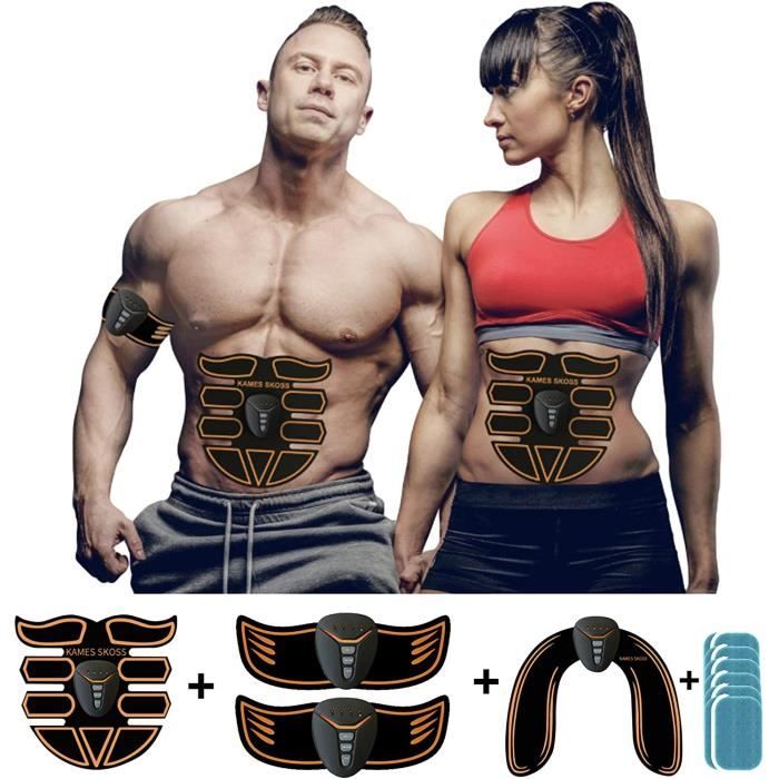 Appareil electrostimulation,Ceinture Abdominal Homme Femme, Kit Stimulateur Musculaire Bras + Cuisses + Jambes, Massage Muscles, Ap