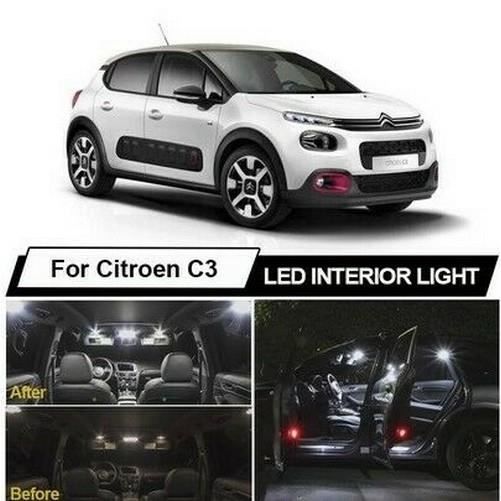 Citroën C3 III Pack LED ampoules éclairage intérieur Blanc 6000K