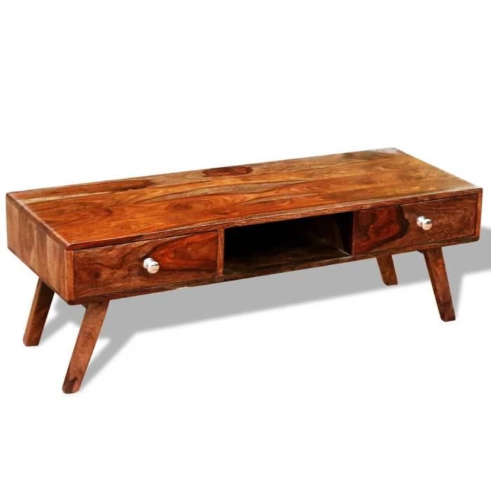 Star® Buffet De Cuisine Professionnel - Bahut bas de TV 2 tiroirs vintage 40 cm Bois massif de sesham 8550 :-)