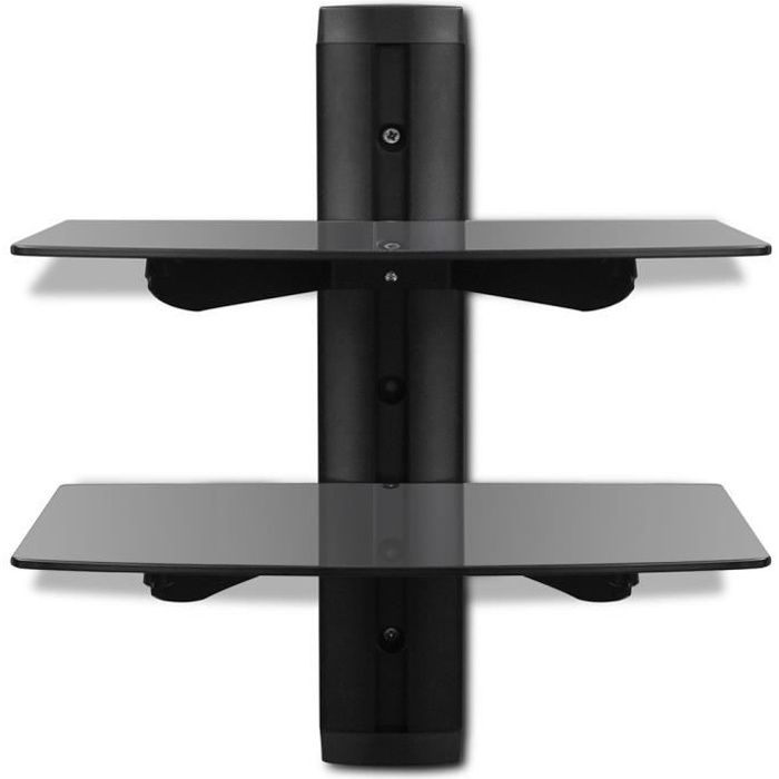Support Mural Pour lecteur DVD, Blu Ray, Console de jeux, Décodeur TV - 2 Étagères
