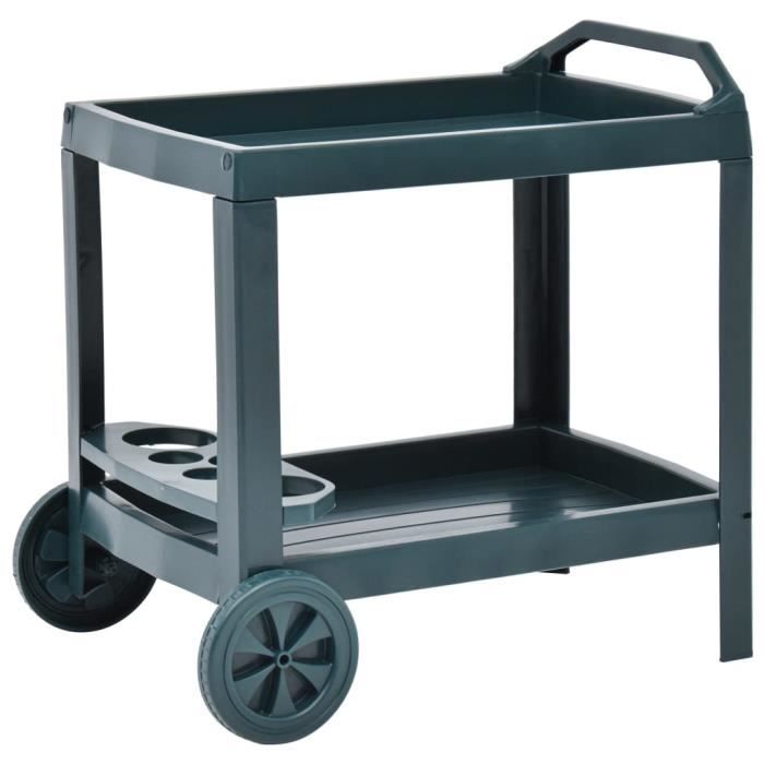 Haute qualité -Chariot à boissons Vert 69x53x72 cm Plastique #88457