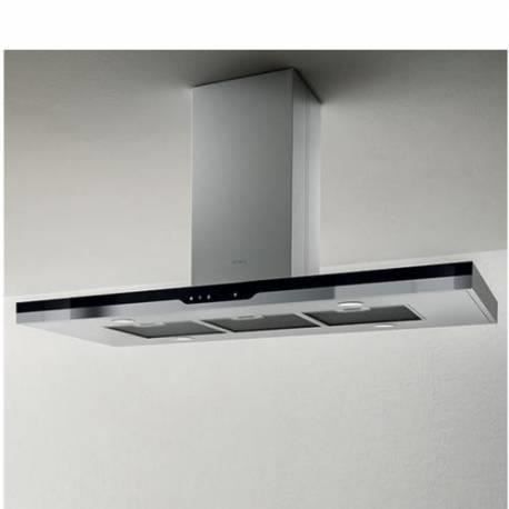 HOTTE ILOT ELICA TOP ISLAND IXBL/A/120 735M3/H 67DB INOX VERRE NOIR