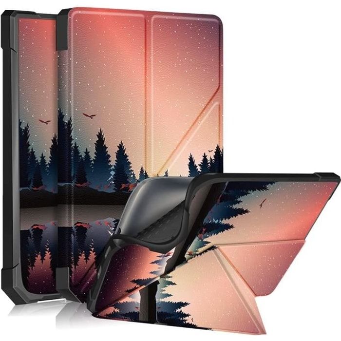Etui Housse Coque pour Vivlio InkPad 3 InkPad 3 Pro InkPad Color - Forêt Ciel - avec Support et Fonction Sommeil/Réveil Automatique