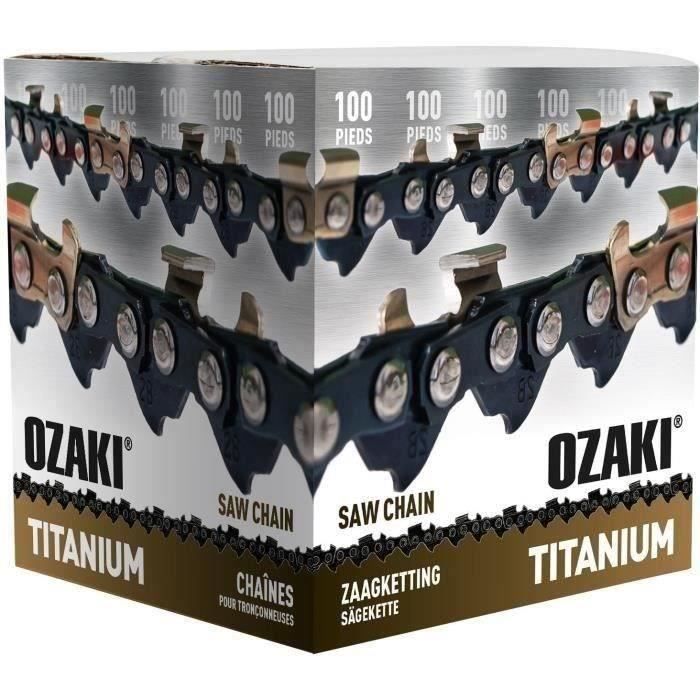 Rouleau de chaîne de tronçonneuse OZAKI semi-carrée ,3/8- ,050 100 pieds avec induction titane des couteaux