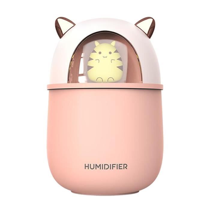 Brume fraîche Humidificateur D'huile Essentielle Diffuseur avec 7-Lumières de Couleur 300ML pour Chambre Bébé Rose
