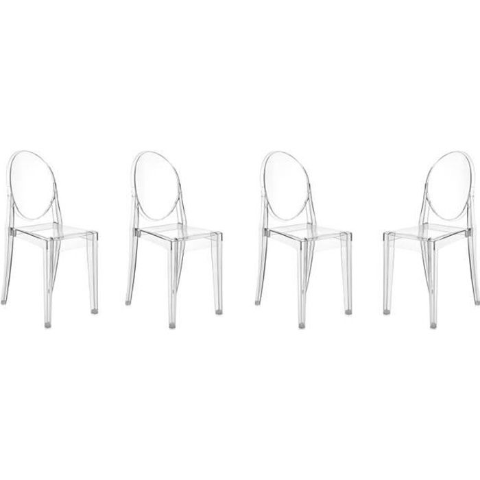 KARTELL Lot de 4 chaises Victoria Ghost - Transparent