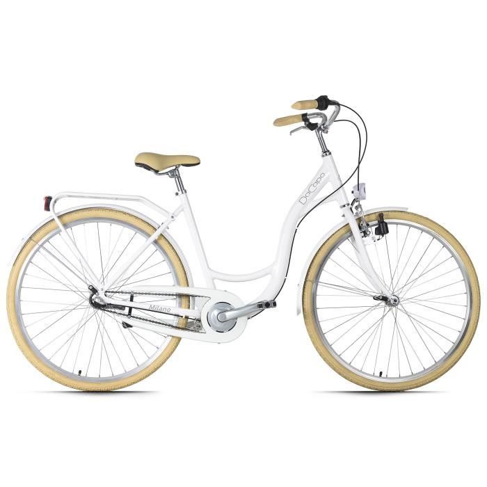 Vélo de ville 28'' - DACAPO - Milano - Femme - 3 Vitesses - Blanc - Taille de Cadre 51 cm