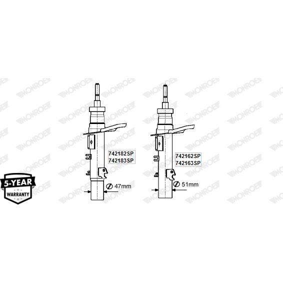 MONROE Amortisseur Avant 742162SP - Droite