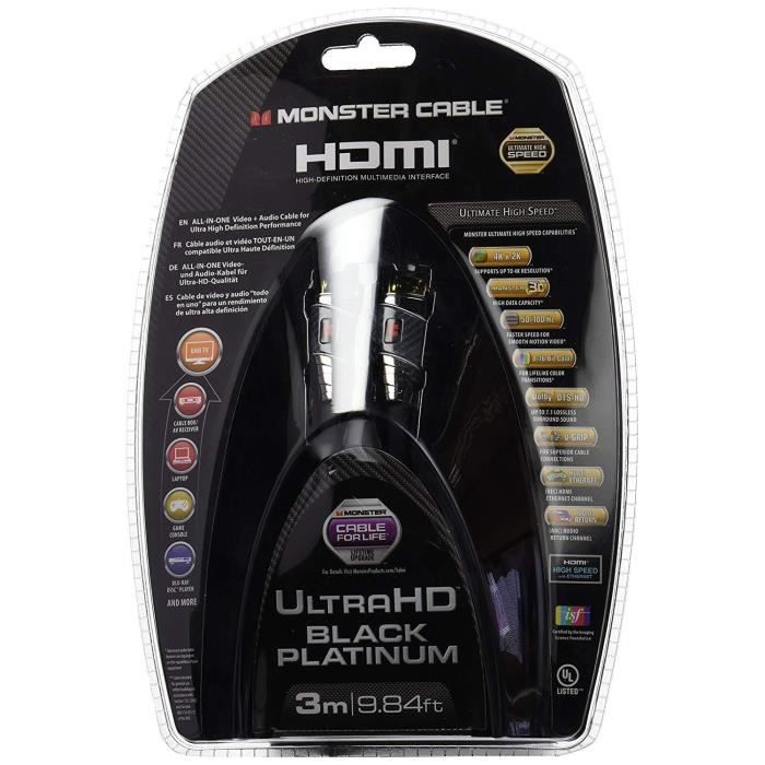 Câble HDMI Monster 15m - Noir