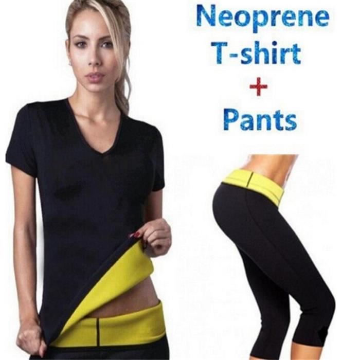 T-SHIRT+PANTACOURT SAUNA MINCEUR BRULURE DE GRAISSE
