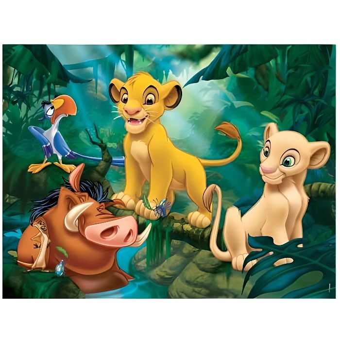 Puzzle 30 Pieces Roi Lion : Simba Nala Timon Et Timon Dans La Savane - Nathan Enfant Dessin anime Disney