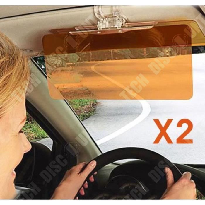 TD® Lot de 2 Pare-Soleil Antireflet et Éblouissement Accessoire/ Voiture Pour Conduite de Jour et de Nuit Double Visière Visibilité
