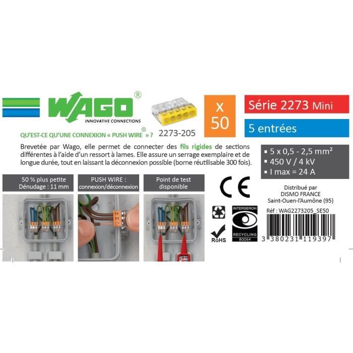 WAGO Seau 50 bornes - 2273 - 5 entrées