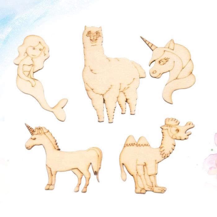 20pcs forme animale tranches en bois bricolage artisanat ornement sirène pièces en COFFRET SOMMELIER - COFFRET OENOLOGIE