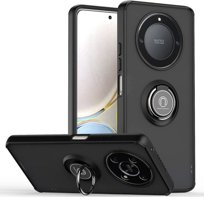 Coque Honor 200 Lite 5G Avec Anneau Magnétique - Protection Anti-choc TPU+PC, Support 360°, Couleur Armée Verte