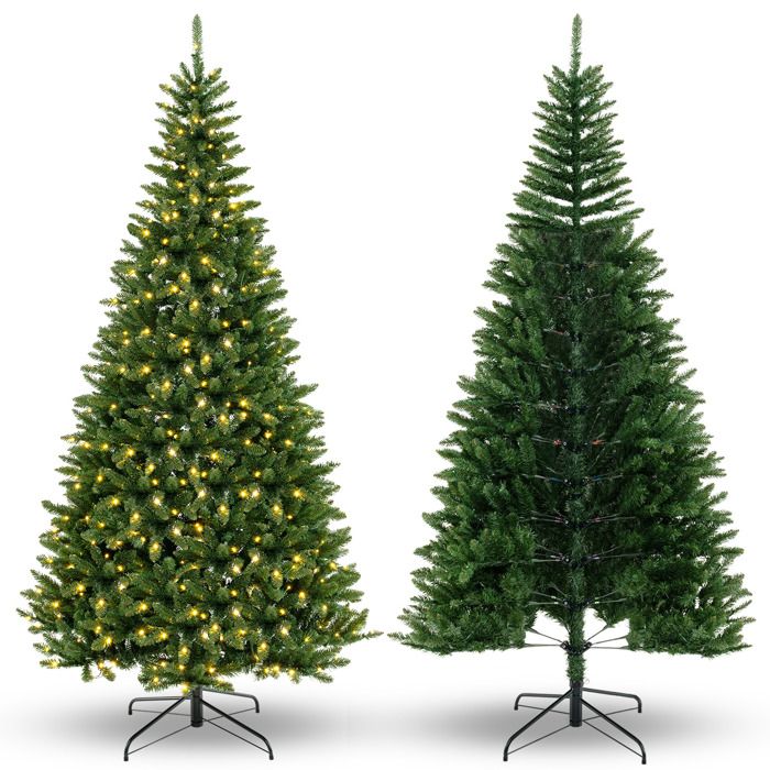 Sapin De Noël Artificiel 120 Cm Pré-éclairé - 100 LED Multicolores, 8 Modes, Pot Vintage, Neige