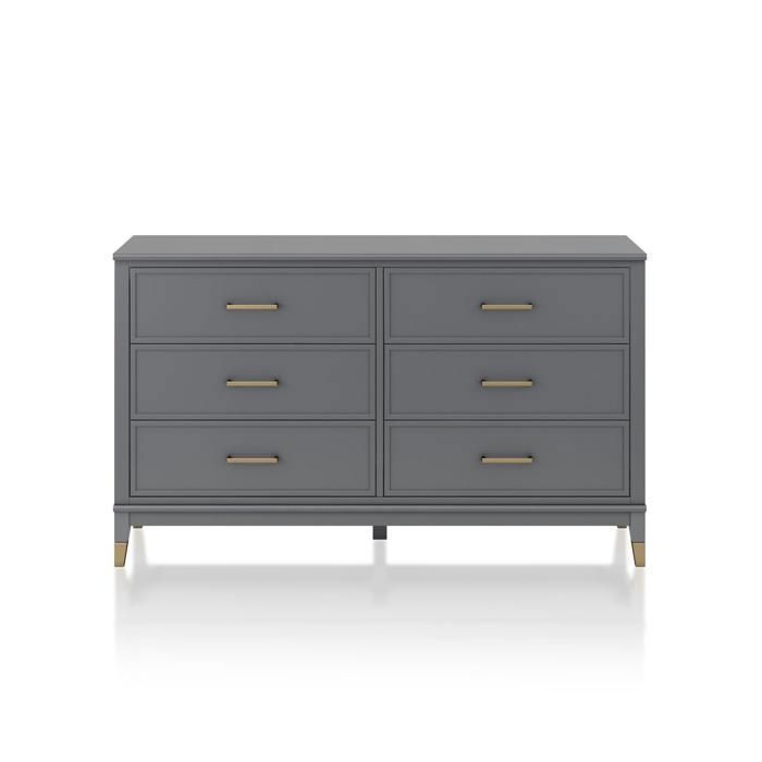 Westerleigh  Commode avec 6 tiroirs en MDF Gris Graphite