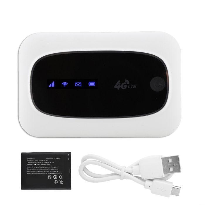 Routeur mobile sans fil 4G WiFi Modem Hotspot portable pour lEurope et lAsie (blanc)