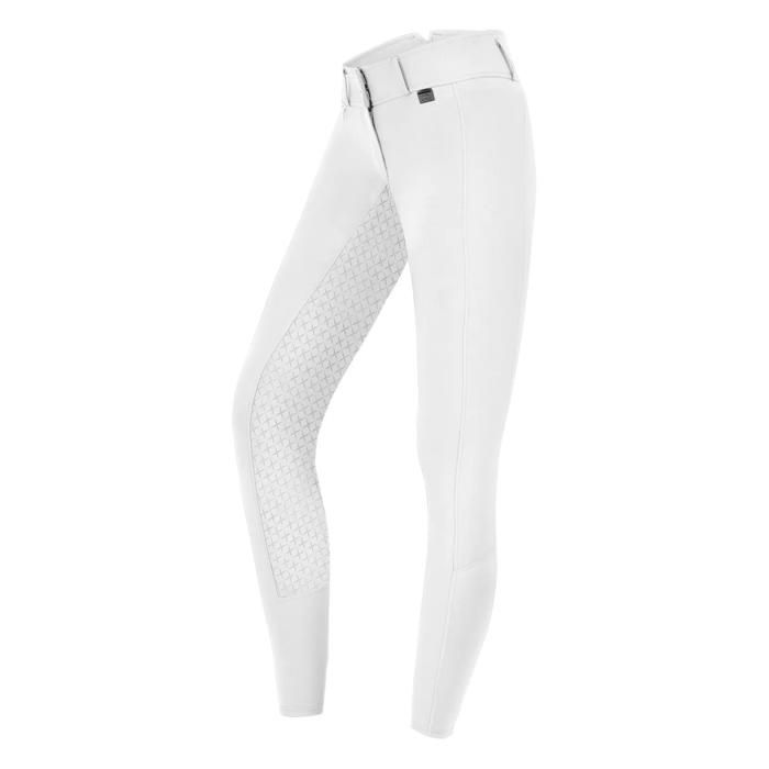 Pantalon de concours taille haute full grip fille ELT Micro Sport - blanc