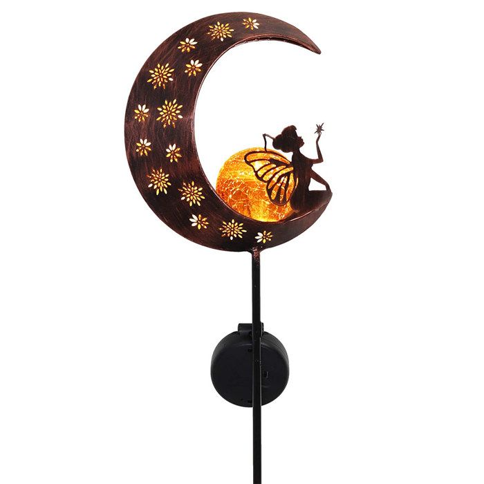 Lampe solaire d'extérieur 100 cm en métal avec boule de verre LED et