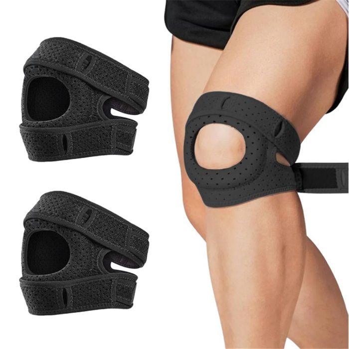 Genouillère De Sport Réglable Instituts Oto – Stabilisation Rotulienne, Maintien Semi-rigide, Unisexe (Noir/Vert/Orange)