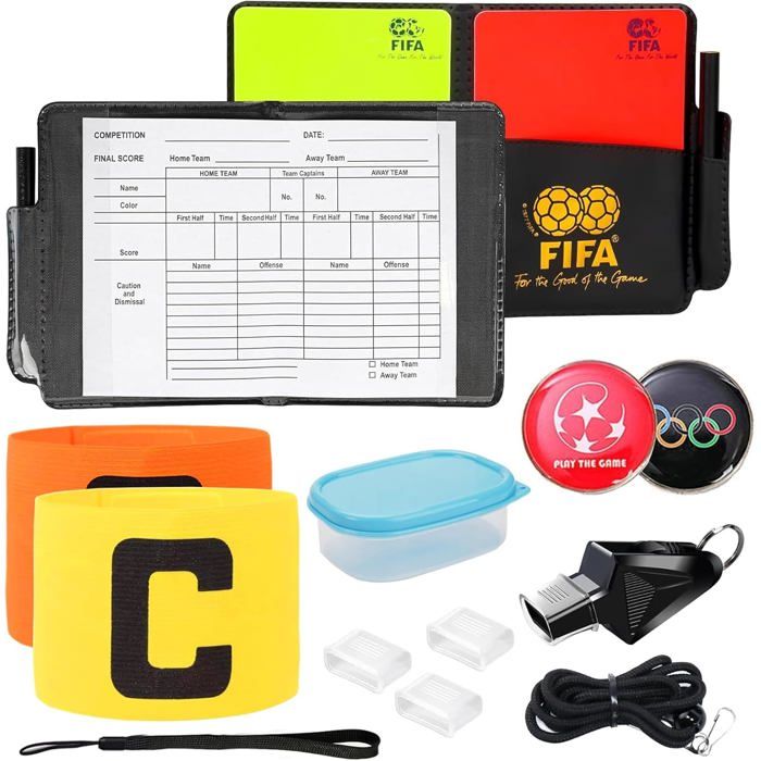 Cartes d'Arbitre de Football Set, Kit Carton Arbitre avec Carnet d
