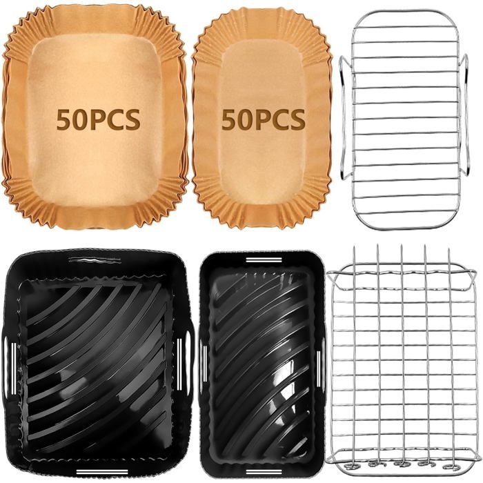 2 Pezzi Stampo In Silicone Per Friggitrice Ad Aria: Per Tefal EY9018 5.2/3.1L, Cecotec 5.5/3.5L, Lakeland 5L/3L (Set 1 Grande + 1 Piccolo) - 6