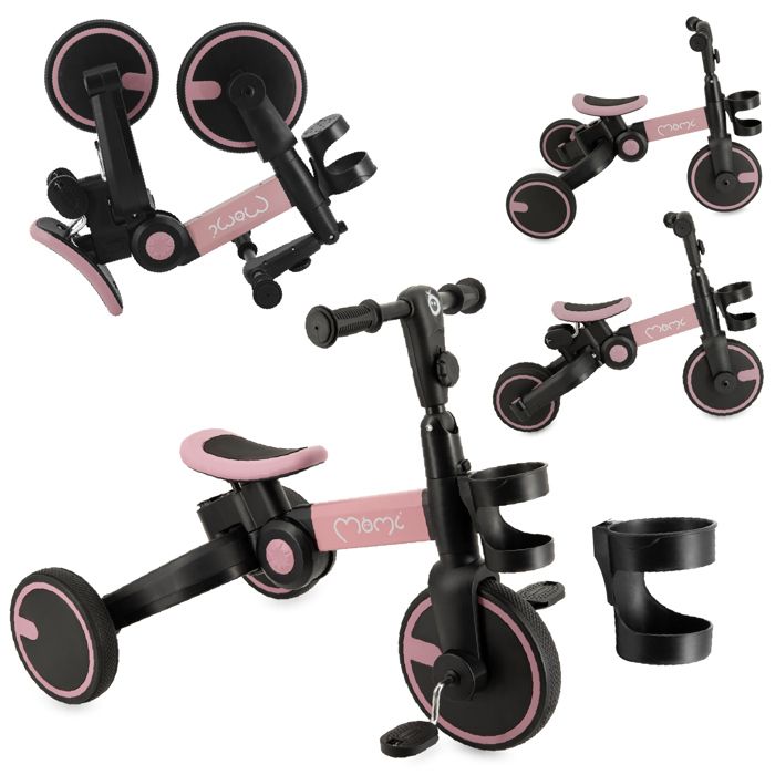 MoMi FILO Tricycle Enfant 3 en 1 Pliable - Vélo Enfant avec ou sans Pédales - Draisienne de 1 à 3 Ans - Selle réglable - Roues en EVA de 7 et