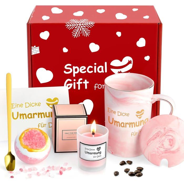Coffret Cadeau Bien-être Pour Femme - Gobelet Isotherme, Bougie Parfumée, Chaussettes, Bombe De Bain - Idée Cadeau Originale Anniversaire Noël Maman Amie