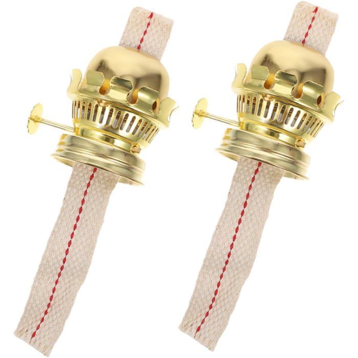 2pièces Lampe à Pétrole avec Brûleur Et Mèches De Remplacement Style Rétro pour Lampes à Huile Pétrole Label